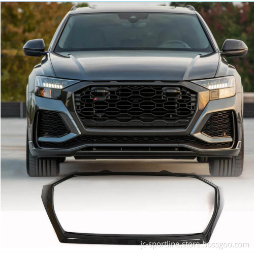 Audi RSQ8 Carbon Fiber Front Grille Frame Outline Cover Trim 2021 Up